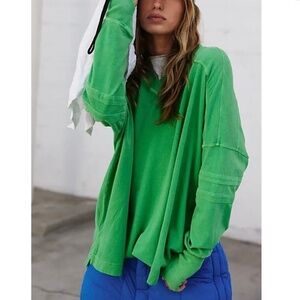 Free People Movement All Star Layer Size S Green Sheen